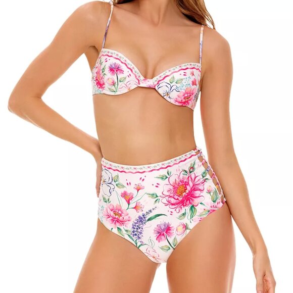 Agua Bendita Irene Chroma Floral Bikini Top M - Picture 1 of 3